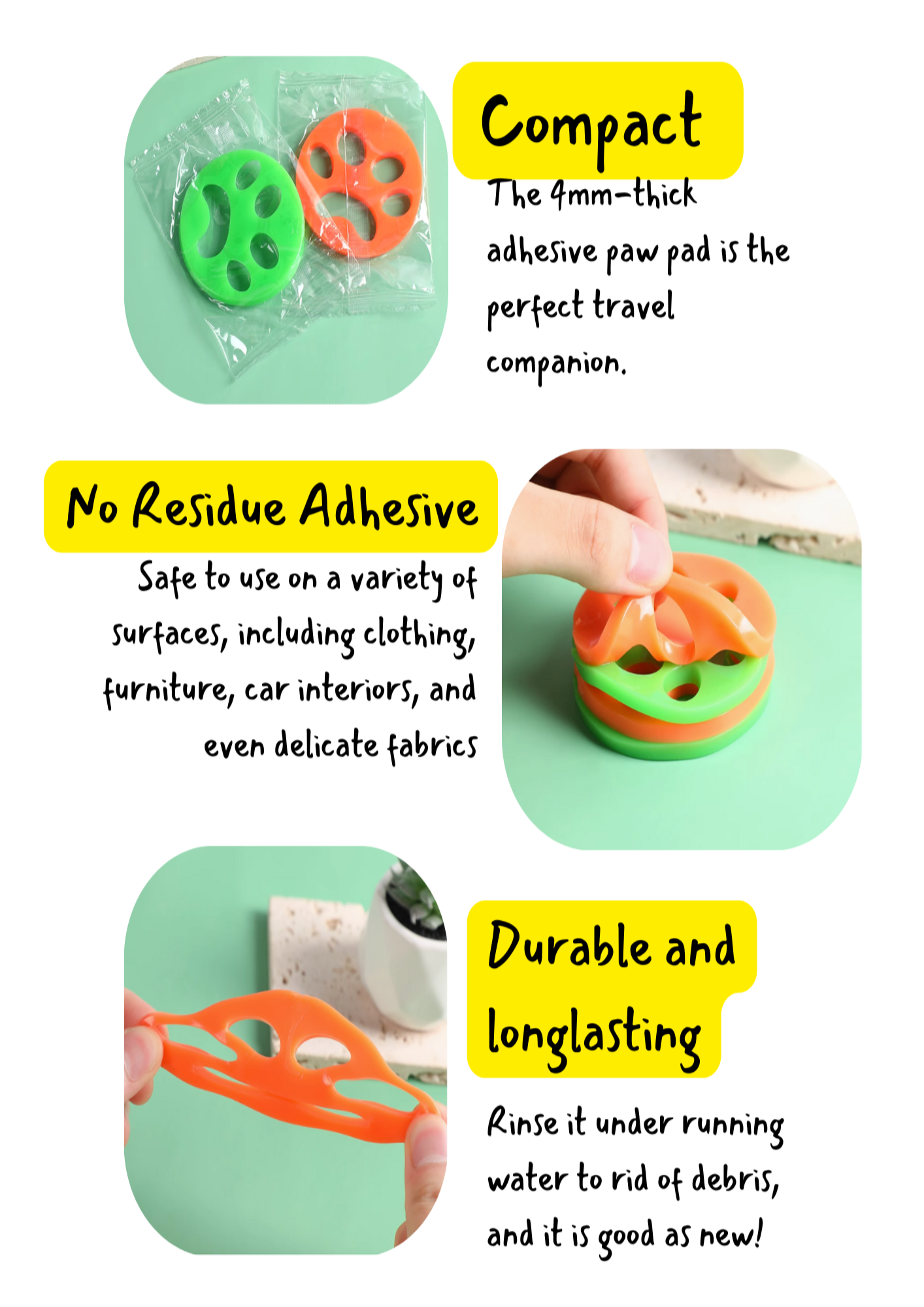 Adhesive Cleaning Paw Pads in Washing Machines
