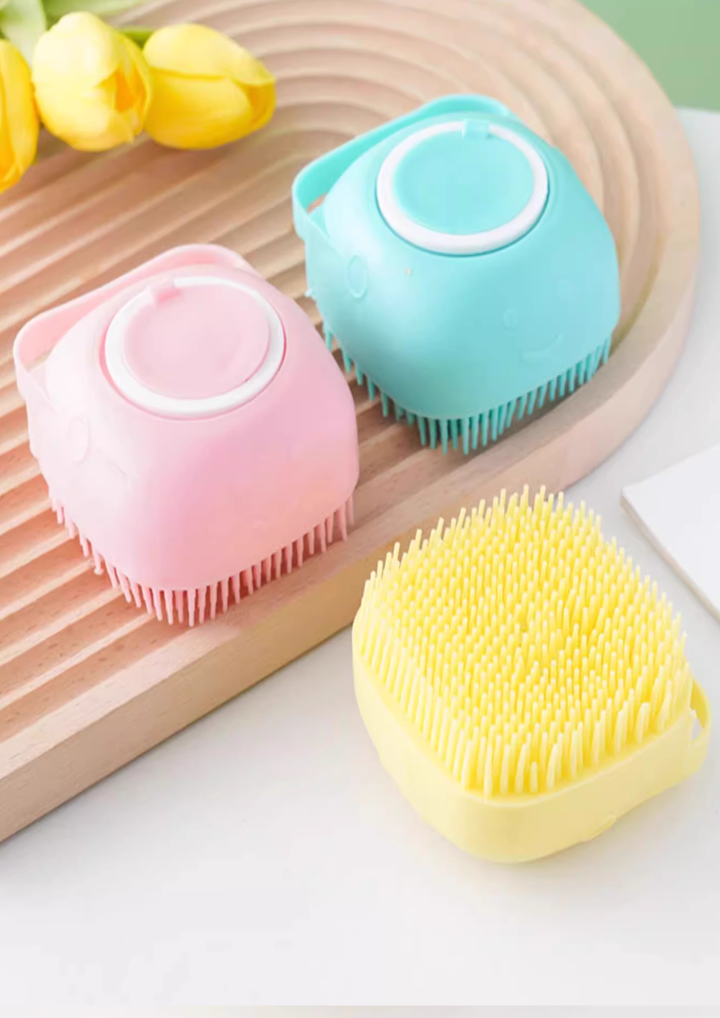 Pet Bathing and Lathering Silicone Brush