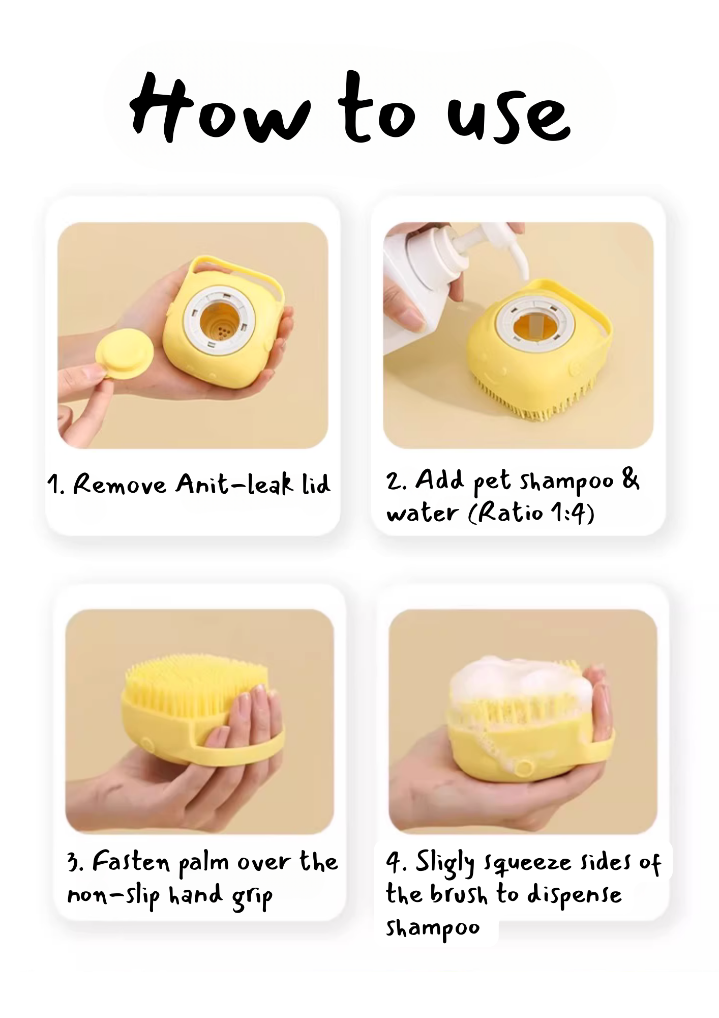 Pet Bathing and Lathering Silicone Brush