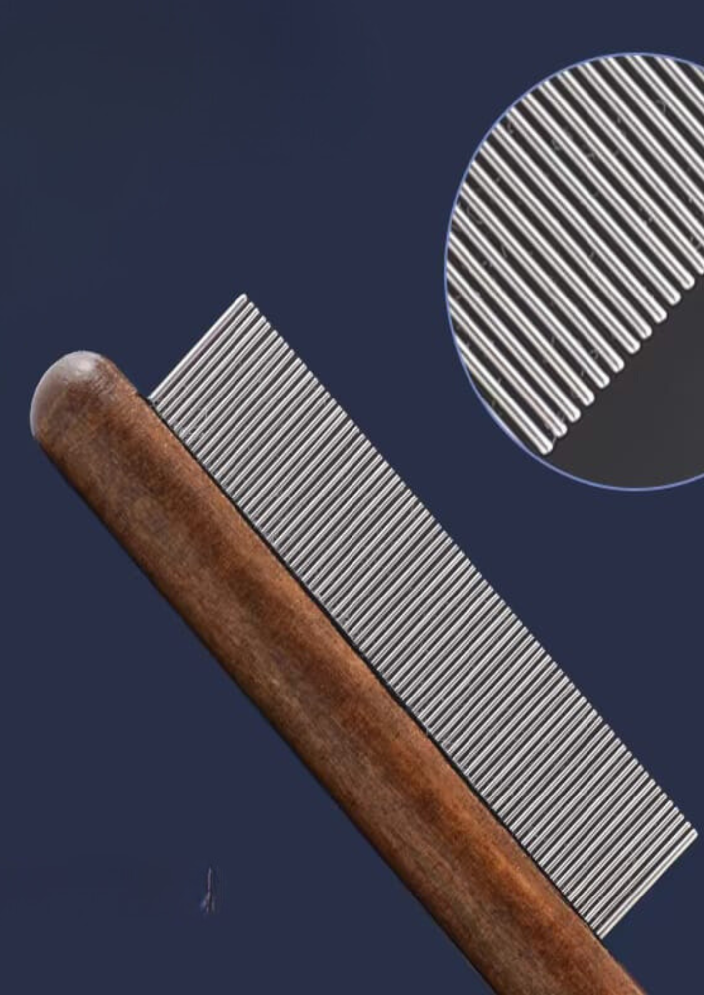 Pet Grooming Comb with Wooden Handle