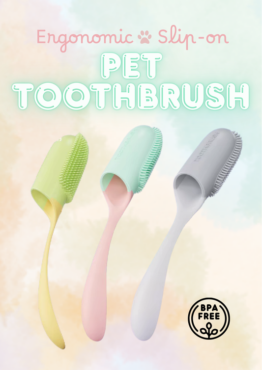 Pet Toothbrush with Ergonomic Handle and Finger Sleeve