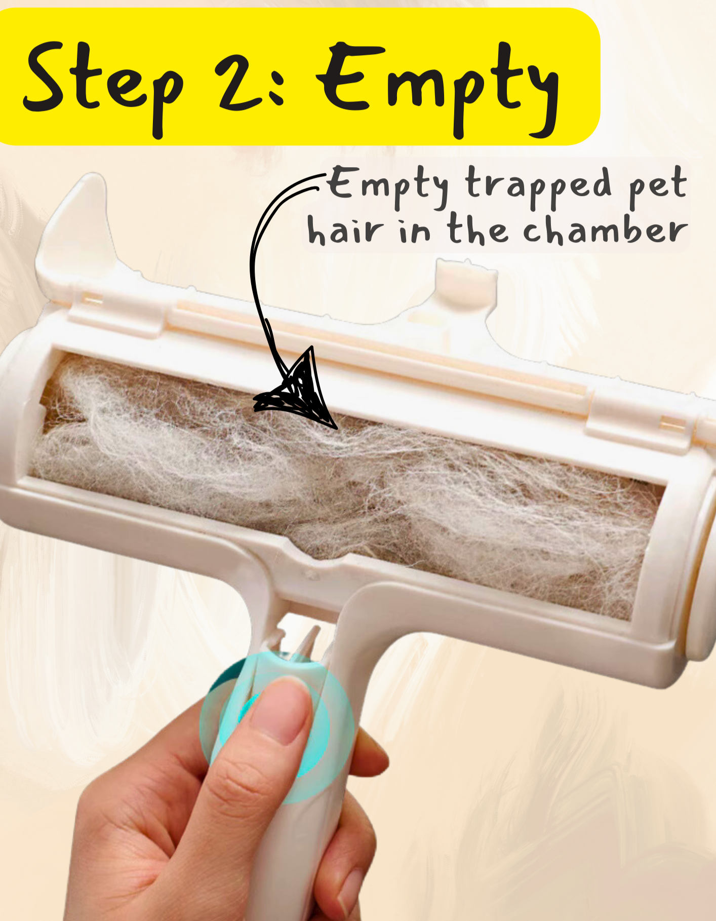 White Kitten Pet Hair and Lint Roller